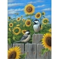 thumbnail image 2 of Wavra, Robert 12x14 White Modern Wood Framed Museum Art Print Titled - Chickadees And Sunflowers, 2 of 4