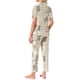 thumbnail image 3 of INSPIRAR CHIC Conjunto de Pantalones de Manga Corta con Botones de Tencel y Patrón Floral en Tinte Beige con Bolsillos XS, 3 of 6