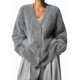 thumbnail image 3 of Cárdigan de Mujer, Suéter de Larga, Cárdigan con Botones y Cuello en V, Prenda de Punto de Moda. Gris Oscuro S, 3 of 8