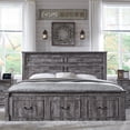 thumbnail image 6 of Aitjunz Farmhouse King Size Bed Framewith 51" Tall Headboard & 20" Roman Column Footboard, Wood Platform Frame with 3 Large Storage Drawers, No Box Spring Needed, 6 of 7