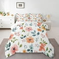 thumbnail image 3 of Manfei Country Leaves Bedding Comforter Set,Rustic Flower Floral Twin Comforter Sets,White Green Pink Bedding Set For Men Women,Breathable Home Decor Reversible,2 Pieces, 3 of 9