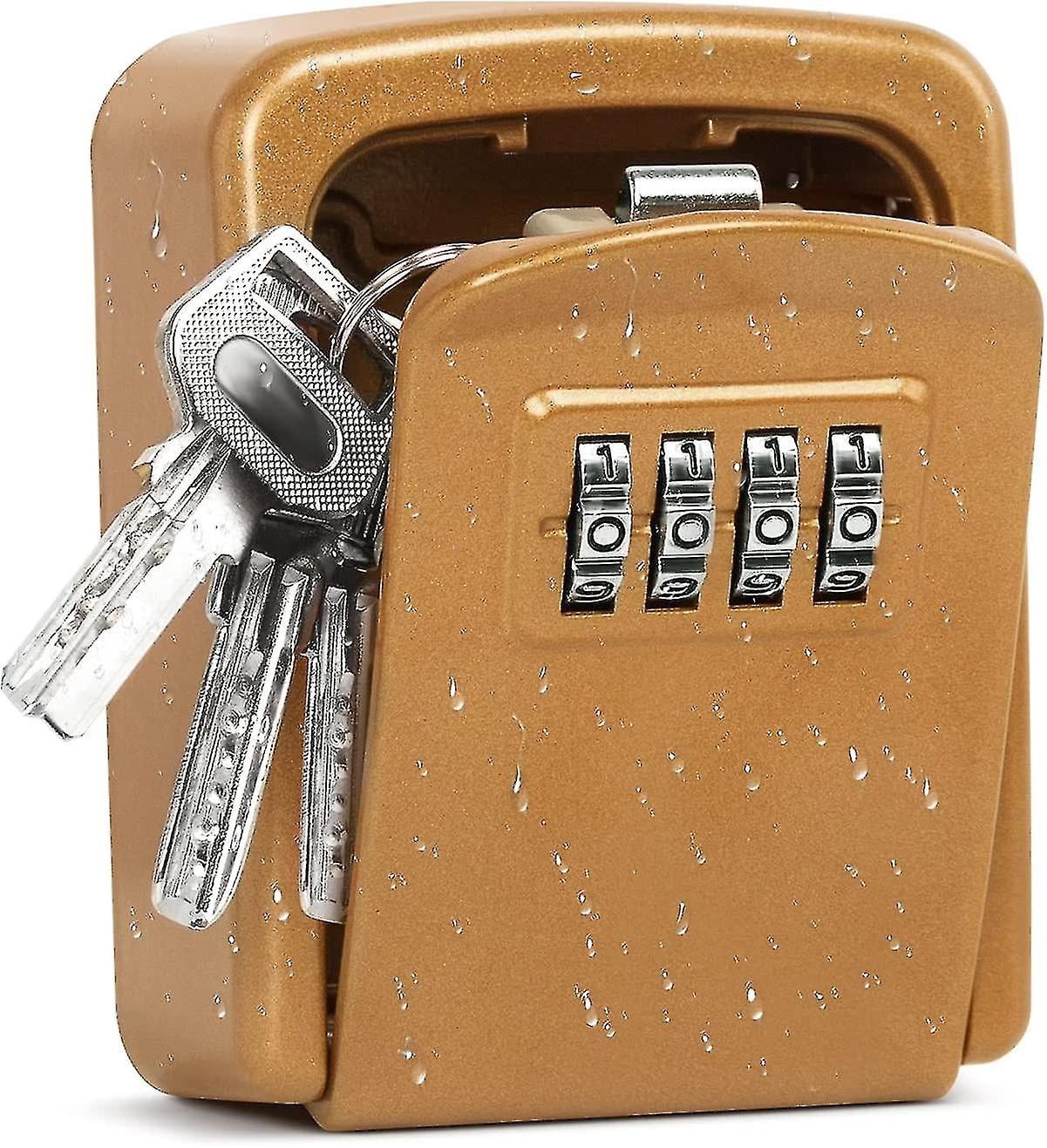 Key Box With Numerical Code And 4 Digits - For Indoors And Outdoors - Goldconstruction Site Key Box Password Lock Door Cat's Eye Metal Storage