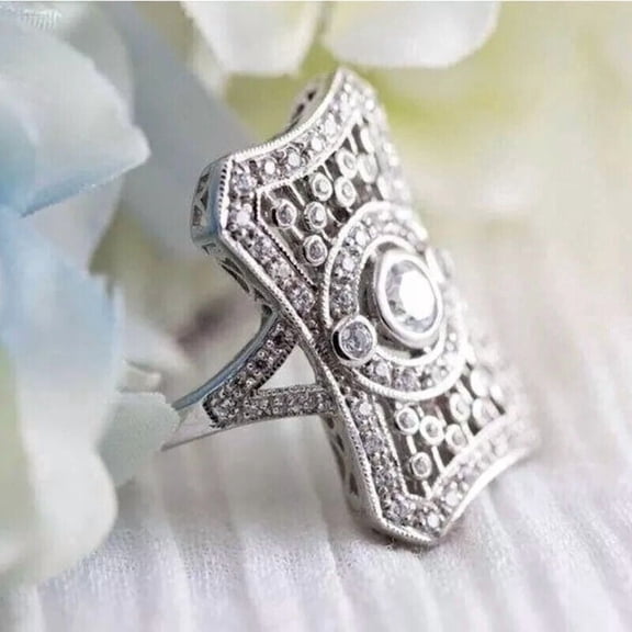 14k White Gold Plated 2.10 Ct Round Cut Lab Created Diamond Engagement Ring 925 Sterling Silver For Her
