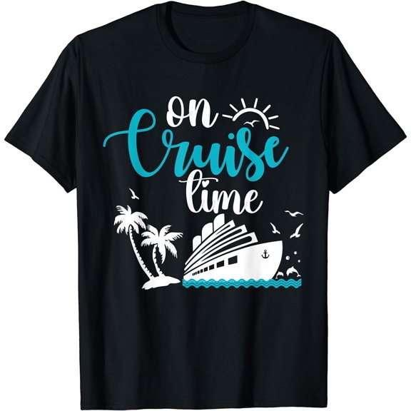 On Cruise Time Palm Trees Cruising Family Vacation Friends T-Shirt