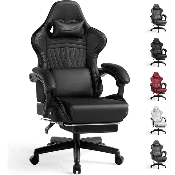 Gaming Chair with Speakers, Video Game Chairs with Footrest, PC Gamer Chairs for Adults - Padded High Back Ergonomic Reclining Silla Gamer, Linkage Armrest, Ace Pro, Green