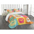 thumbnail image 3 of Ambesonne Modern Quilted Bedspread Set 3 Pcs, Fashion Kiss Love Design, King Size, Multicolor, 3 of 5