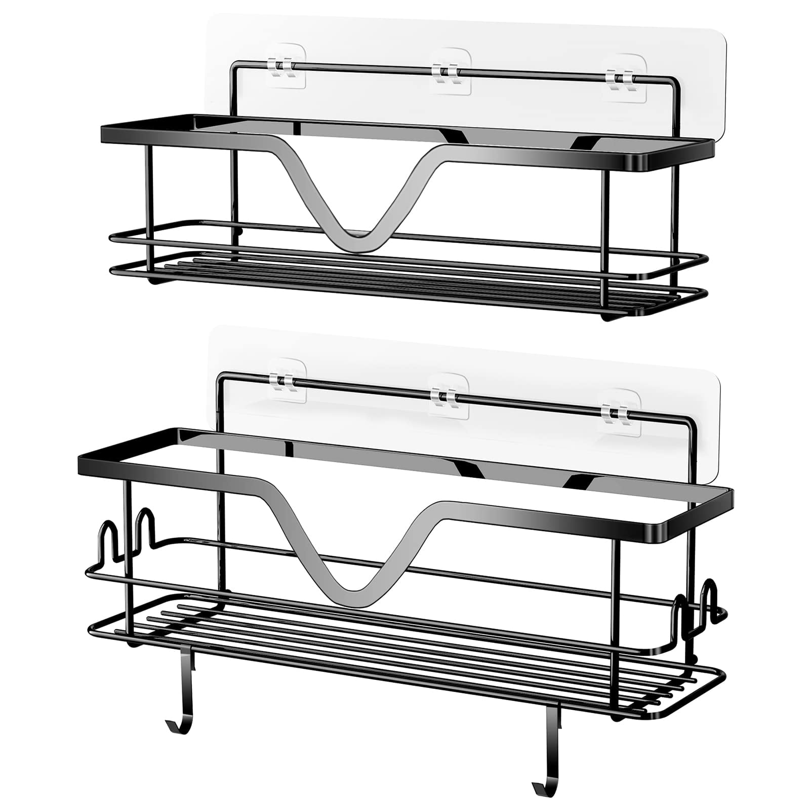 Thideewiz 3 Pack Adhesive Hanging Shower Caddy, Stainless Steel Bathroom  Shower Organizer, Polished Silver Shower Shelves, Rustproof Shower Racks  with