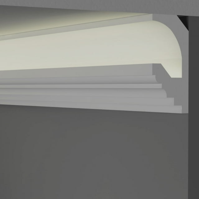 LED-Ready Glue Up Styrofoam Crown Moldings, pack of 4. Easy to Install, Lightweight, Modern Design