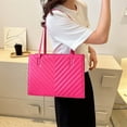 thumbnail image 1 of Bolso de hombro acolchado para mujer Bolso de mano de gran capacidad de cuero PU (Rojo rosa) Sywqhk Para Estrenar, 1 of 2