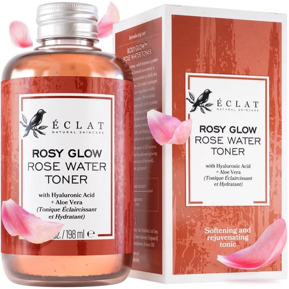 Tónico de agua de rosas Eclat Skincare, minimizador de poros, sin alcohol