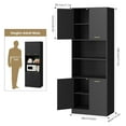 thumbnail image 2 of Kitchen Pantry Cabinet, 71" Tall Cupboard Pantry Cabinet with Doors and Adjustable Shelves, Freestanding Utility Storage Cabinet with Open Countertop, Pantry Cabinets for Kitchen, Dining Room Black, 2 of 9