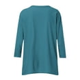 thumbnail image 6 of HongQid Womens Tunic Plus Size 3/4 Sleeve Tops V Neck Casual Long Swing Blouses Shirts Loose Fit Dressy, 6 of 7