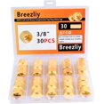 thumbnail image 2 of LAICAIW 30 Pcs Bouchon de Compression en Laiton 3/8 Pouces Bouchon de Valve d'Arrêt, Raccord de Compression en Laiton, 2 of 7