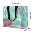 thumbnail image 3 of Holographic PVC Tote Bag, Iridescent Clear Jelly Beach Handbag, Lightweight Waterproof Shoulder Purse for Summer, 3 of 6