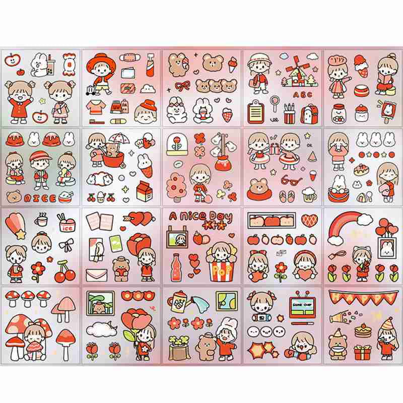 Cute Cartoon Rabbits Decoration Stickers for Scrapbook Planners Gift Packing Scrapbooking Album Planner Journal Arts DIY Craft 