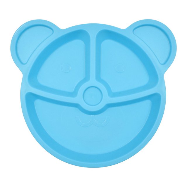 Mainstays Bear Blue Plastic Kids Divider Plate, 1 Piece