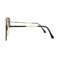 thumbnail image 4 of Metal Stud Brow Line Flat Top Rimless Shield Racer Sunglasses Gold Brown, 4 of 4