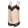 thumbnail image 6 of POTETI Satin Silk Sexy Pajamas for Women Beige Lace Pajama Cami and Shorts, 6 of 9