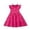 A15-Hot Pink, variant on Wdgfv Girls School Uniform V-Neck Jumper Dress Pleated Pull-on Scooter Skirt Stretchy Cotton Flared Overall Dress