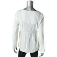thumbnail image 4 of Finity Womens Solid Peplum Blouse, White, 8, 4 of 4