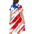 thumbnail image 4 of Amidoa Girl Dresses 4th of July Swing A-Line Short Sleeve Dress Casual Summer Sundress for Kids Multicolor Size 5T, 4 of 9