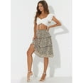 thumbnail image 3 of DARING DIVA Women's Floral Chiffon Layer Ruffle Hem Midi Skirt M Black, 3 of 6