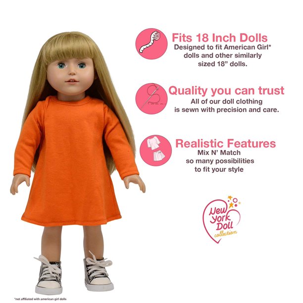 18 Inch Doll Clothes Set of 10 pc for American Girl Doll Clothing - fits 18  inch Doll Dresses - Walmart.com