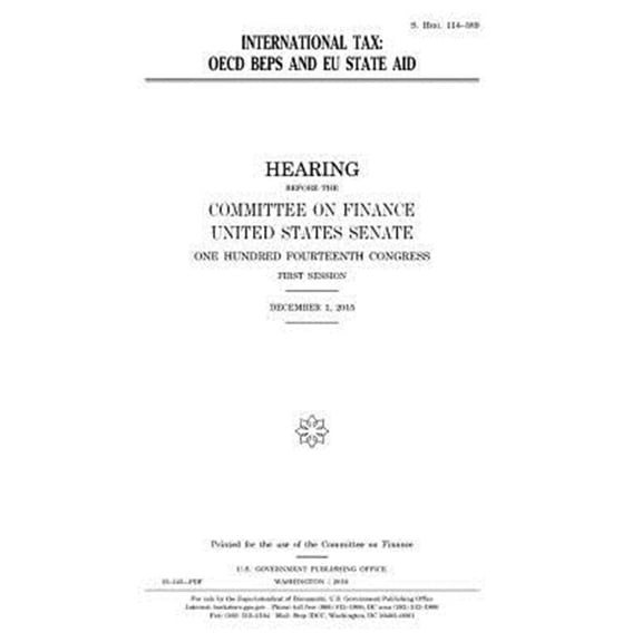 Pre-Owned International tax: OECD BEPS and EU state aid (Paperback)