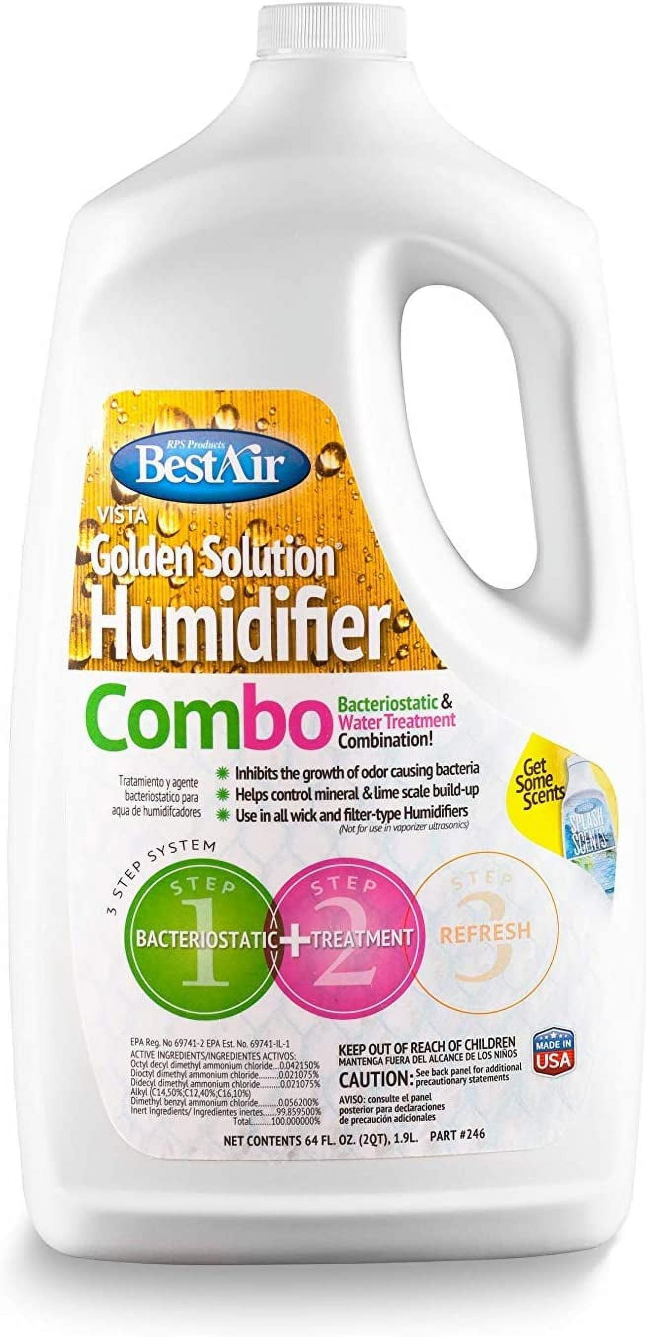 Best Air 246-PDQ 64 oz Bottle Of Golden Solutions Bacteriostatic Humidifier  Water Treatment