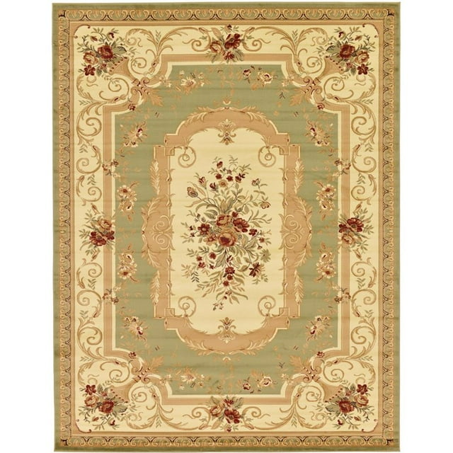 Unique Loom Versailles Medallion Motif Rug 10' x 13' Rectangle Green/Ivory