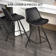 thumbnail image 4 of HOMCOM Tabourets de Bar Hauteur Bar Ensemble de 2, Chaises de Bar en Tissu Microfibre, 4 of 10