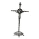 thumbnail image 3 of Crucifijo de pie con base Figura de crucifijo Estatua Oración Mesa religiosa Cruz retro plata, 3 of 9