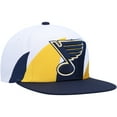 thumbnail image 3 of Men's Mitchell & Ness White/Navy St. Louis Blues Vintage Sharktooth Snapback Hat, 3 of 5