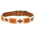 thumbnail image 6 of BAR H EQUINE Western Genuine Leather Dog Collar Embroidered Orange & White, 6 of 6
