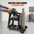 thumbnail image 2 of Welding Cart, 3-Tier Welder Cart Heavy Duty with 400 Lbs Weight Capacity, 360° Swivel Wheels, Tank Storage Safety Chains, Rolling MIG Welder Cart for TIG, ARC, MMA, Plasma Cutter Welding Machine, 2 of 7