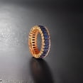 thumbnail image 4 of Sterling silver baguette cut lab created blue sapphire eternity ring, 4 of 5