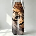 thumbnail image 6 of Fabrcox Women's Pajama Bottoms Flannel Halloween Funny Pumpkin Ghost Women Sleep Pants Spider Web Spooky Fall Winter Warm Comfy Fluffy Wide Leg Women’s Lounge Pants White XL, 6 of 6