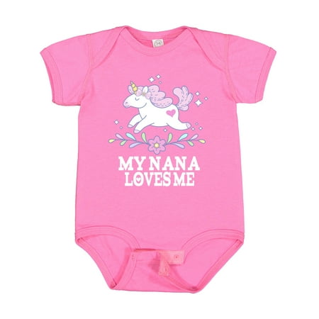 

Inktastic My Nana Loves Me Unicorn Gift Baby Girl Bodysuit