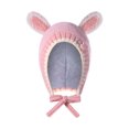 thumbnail image 4 of Easter Baby Bunny Ears Hat Infant Fuzzy Pilot Hats Bonnet Hat Earflap Beanie Cap with Chin Straps for Boys Girls, 4 of 8