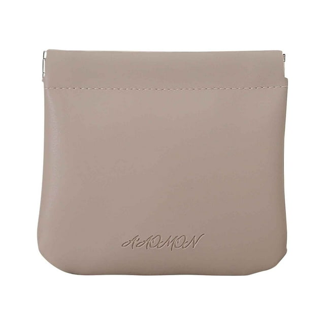 Sac de Maquillage à Fermeture Automatique en Cuir pour Femmes Sac de Rangement Portable pour Rouge à Lèvres Mini Sac pour Écouteurs Sans Fil