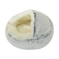 thumbnail image 1 of Camas para perros y gatos, suaves y redondas, para mascotas, ropa de cama cueva, cálidas para el invierno, para dormir. Gris 50cm, 1 of 9