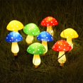 thumbnail image 3 of Nueva versión, paquete de 8 luces solares en forma de seta para decoración de jardín, 8 modos, lámpara de seta impermeable para jardín al aire libre, seta multicolor, 3 of 5