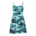 thumbnail image 6 of FamilyThread Girls Casual Camouflage Sleeveless Dresses Spaghetti Strap Summer Swing Twirly Sundress A-Line Dress For 4-14Y, 6 of 7