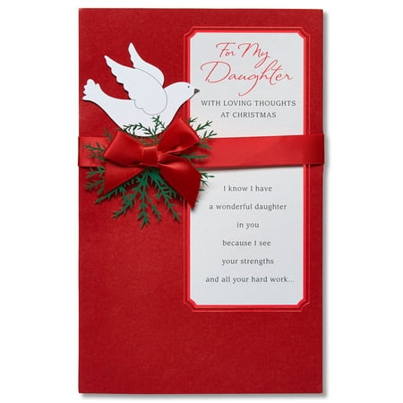 Red Cross Uk Christmas Cards American Greetings Loving Thoughts Christmas Greeting Card for Daughter with Ribbon ()