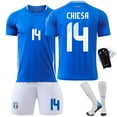 thumbnail image 2 of 2425 UEFA European Championship Italian Football Shirt, Number 14, Chiesa 18, Barella 3, Di Marco Home No. 8+Sock Protection S code/Home No. 3+Sock Protection, 2 of 4