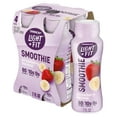 Dannon Light + Fit Strawberry Banana Fat Free Yogurt Smoothie Drinks, 4