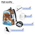thumbnail image 3 of Easygdp Animals on Noah's Ark for Durable Canvas Laptop Backpack - Adjustable Shoulder Strap, Large Capacity, Fits 15-17in Laptops, for School, Work, Travel-Medium, 3 of 5