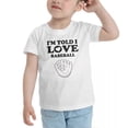 thumbnail image 2 of I'm Told I love Baseball Cute Toddler T Shirts for Boys Girls (White, Youth M), 2 of 5