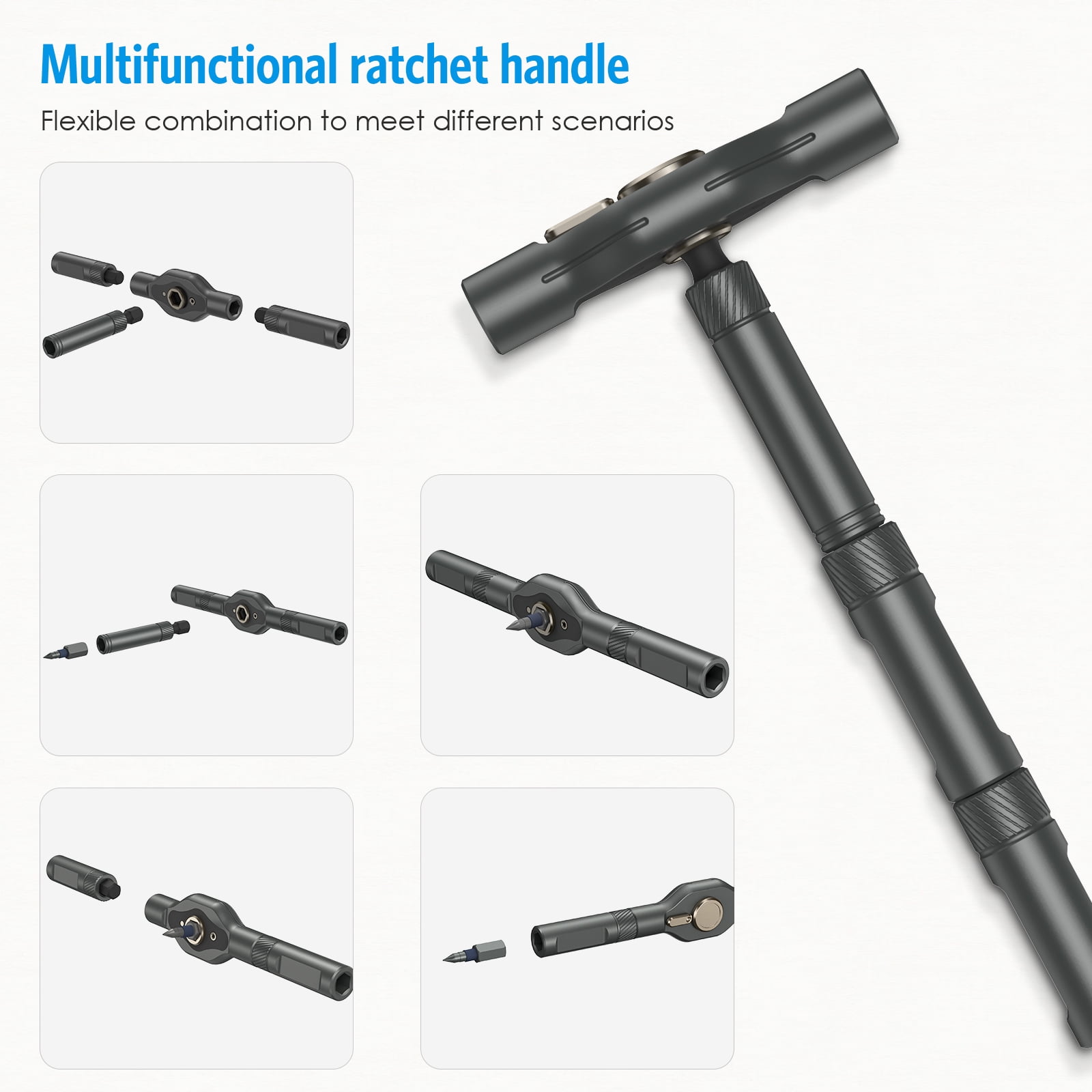AMIR 42 in 1 Screwdriver Set Magnetic Ratchet Screwdriver Set with T Handle Multi Bits Screwdriver for Electronics Maintenance Bike Furniture Home Repair
