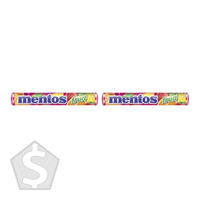 Mentos Rouleaux à la Menthe aux Fruits, 20 X 37,4 g - Lot de 2